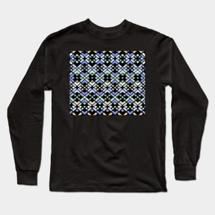 Abstract geometric pattern - blue, green and black. Long Sleeve T-Shirt